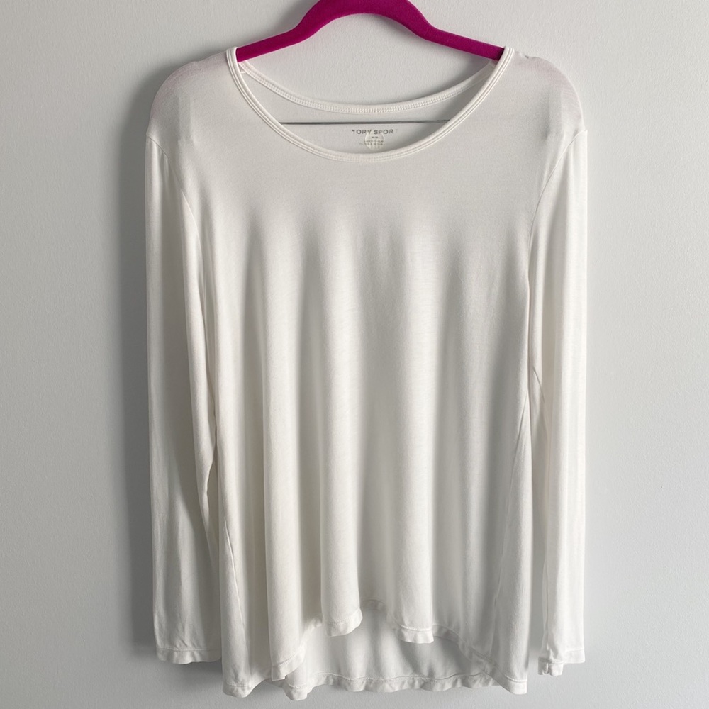 Tory Burch Sport Long Sleeve Modal Top Medium